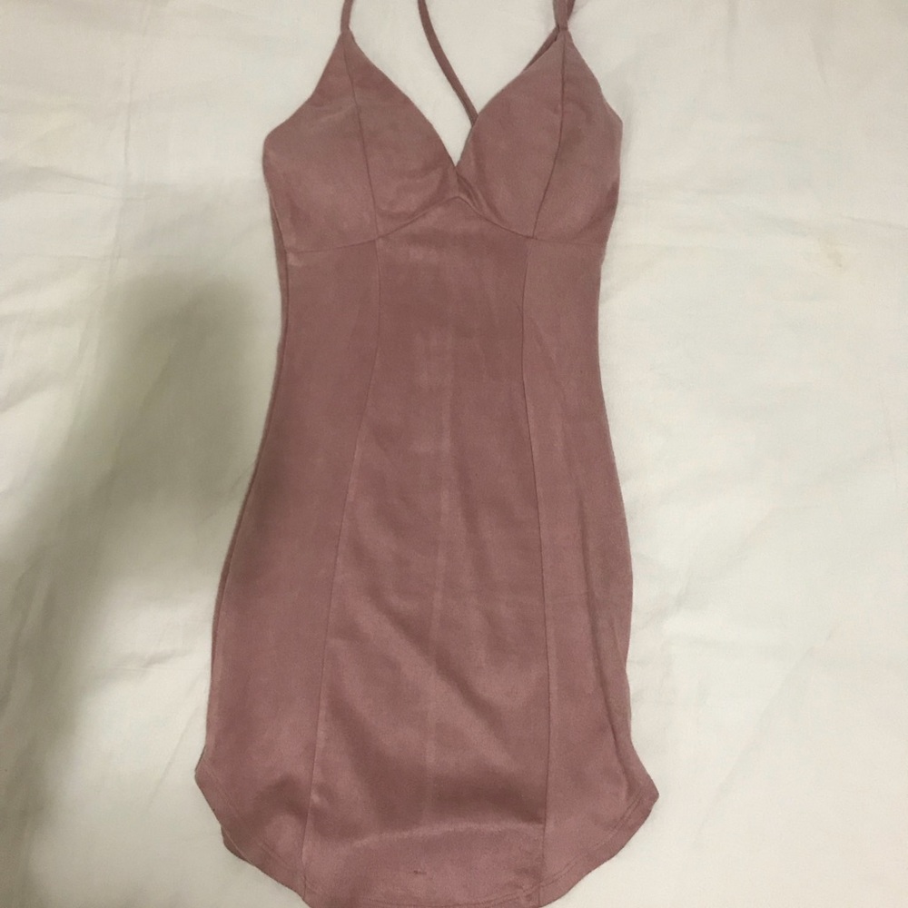 Windsor Store Pink Curved Hem Mini Dress LF